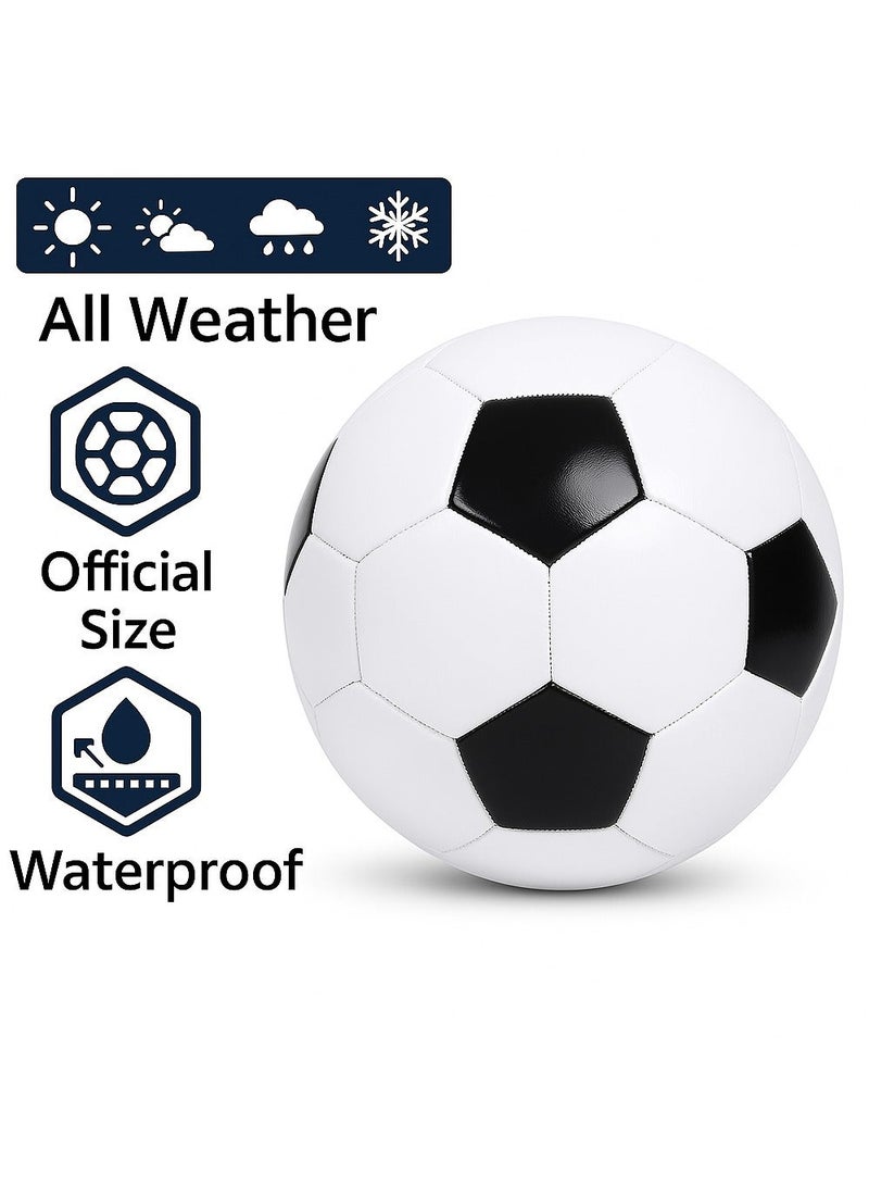 diu toyz Football Training Soccer Ball (Size 5 Classic White) - Image 2